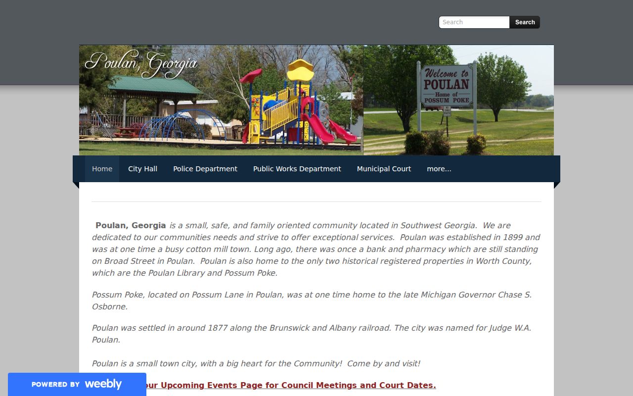 Poulan court records official city home
