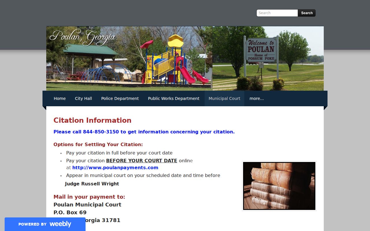 Poulan court records municipal instructions