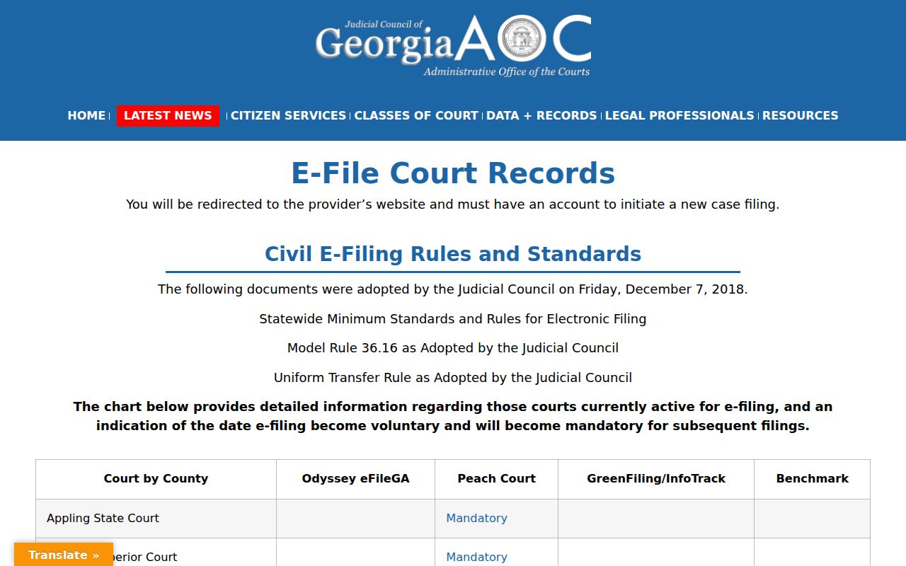 Worth County traffic court electronic filing information